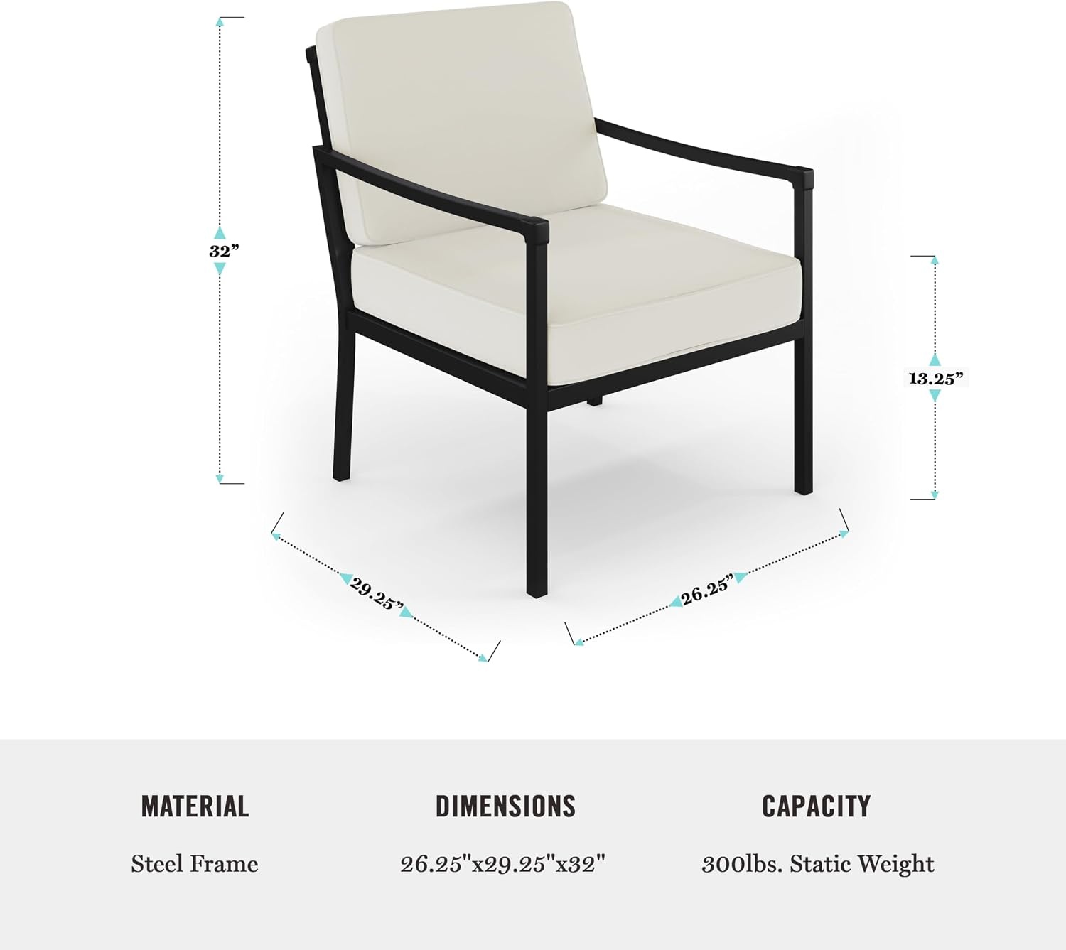 image:imageMartha Stewart Lily Pond IndoorOutdoor Patio Accent Chairs Black 2Pack