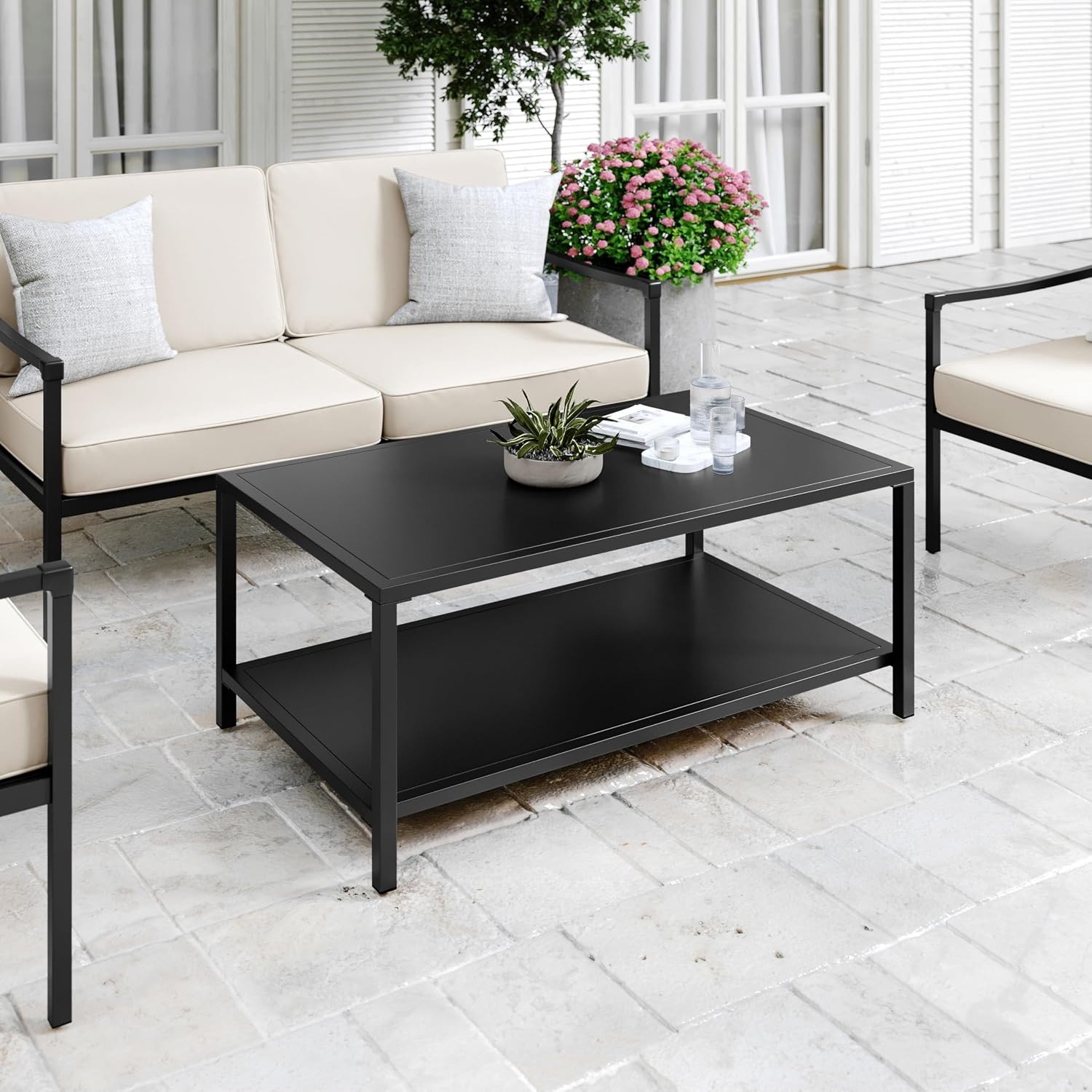 image:imageMartha Stewart Lily Pond IndoorOutdoor Patio Coffee Table Black