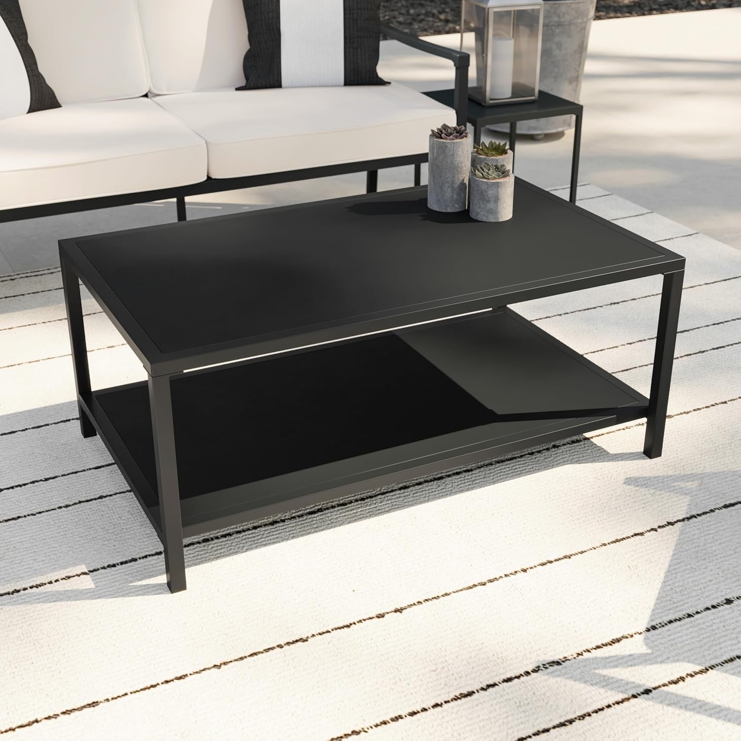 image:imageMartha Stewart Lily Pond IndoorOutdoor Patio Coffee Table Black