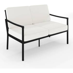 Martha Stewart Lily Pond Indoor/Outdoor Patio Loveseat, Black