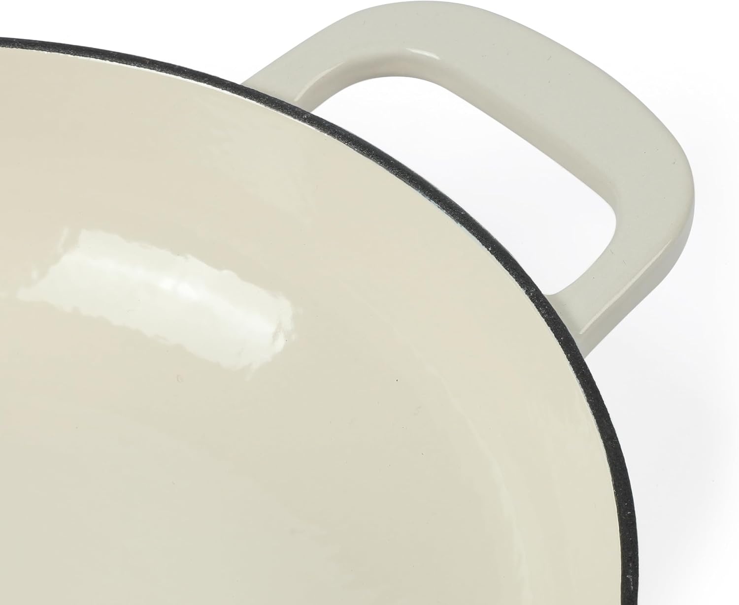 image:imageMartha Stewart Gatwick Enameled Cast Iron Braiser with Lid 35Quart Braiser Pan for Stovetop amp Oven Cast Iron Braising Pan with Gold Knob Matte BlackLinen White w Gold Knob
