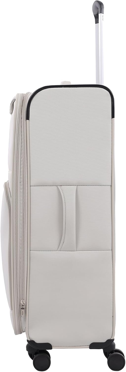 image:imageMartha Stewart Softside Checked Luggage 31 Extra Large Expandable Suitcase Large Checked Bag with Organized Interior amp 360 Spinner Wheels Light GrayLight Grey