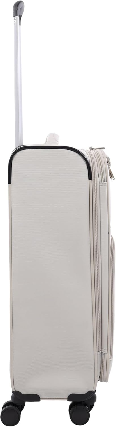 image:imageMartha Stewart Softside Checked Luggage 31 Extra Large Expandable Suitcase Large Checked Bag with Organized Interior amp 360 Spinner Wheels Light GrayLight Grey
