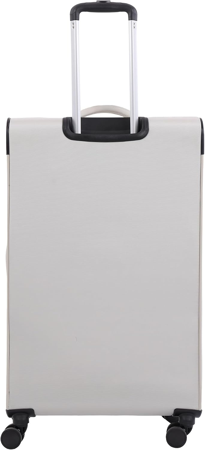 image:imageMartha Stewart Softside Checked Luggage 31 Extra Large Expandable Suitcase Large Checked Bag with Organized Interior amp 360 Spinner Wheels Light GrayLight Grey