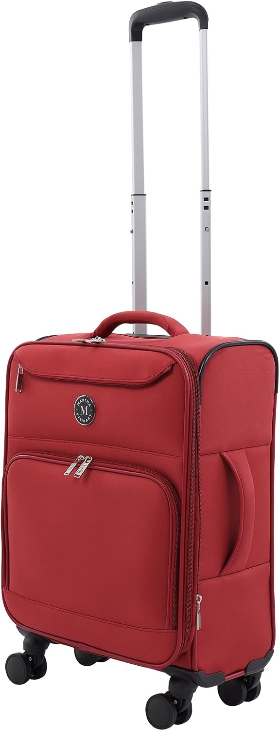 image:imageMartha Stewart Softside Checked Luggage 31 Extra Large Expandable Suitcase Large Checked Bag with Organized Interior amp 360 Spinner Wheels Light GrayTerra Cotta