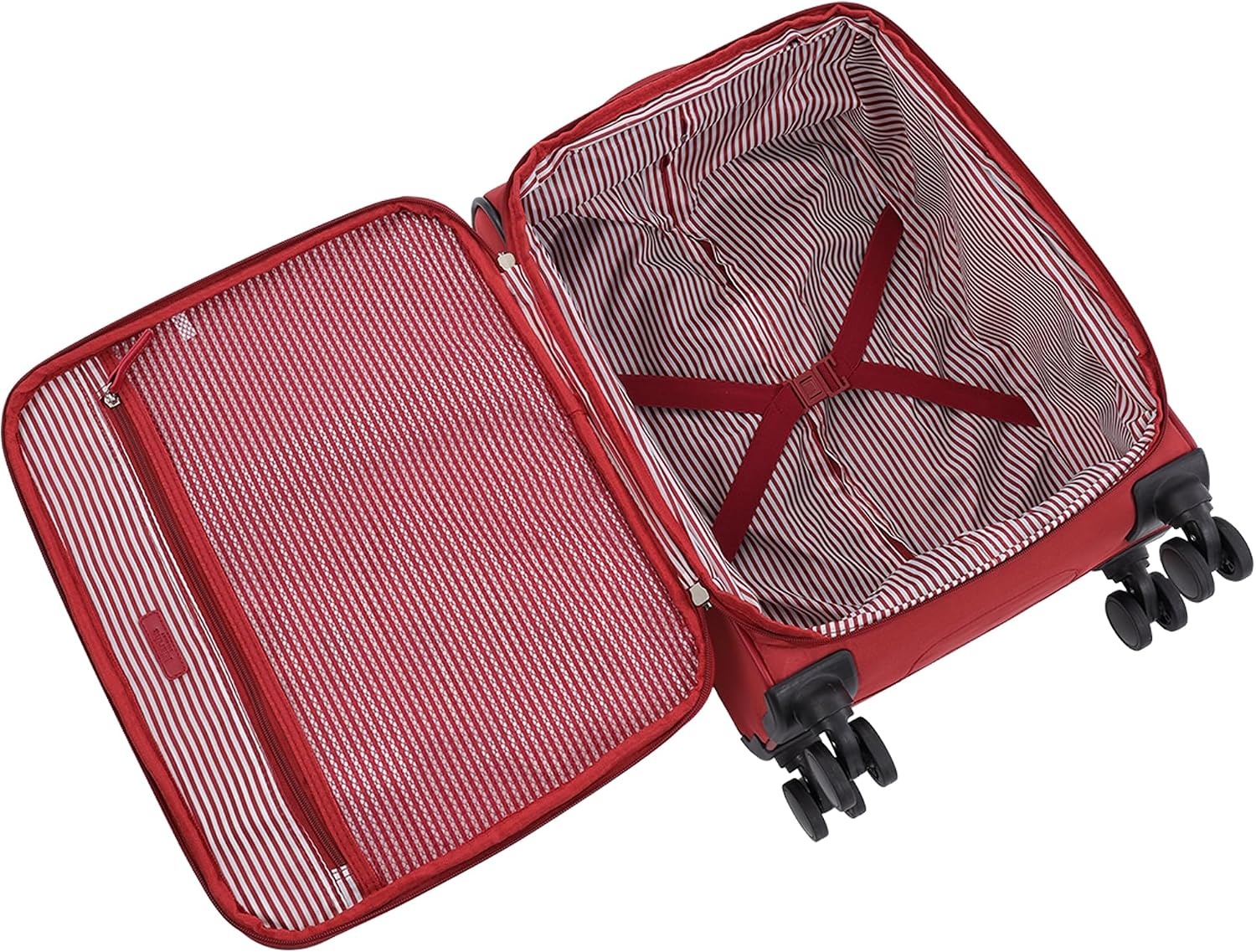 image:imageMartha Stewart Softside Checked Luggage 31 Extra Large Expandable Suitcase Large Checked Bag with Organized Interior amp 360 Spinner Wheels Light GrayTerra Cotta