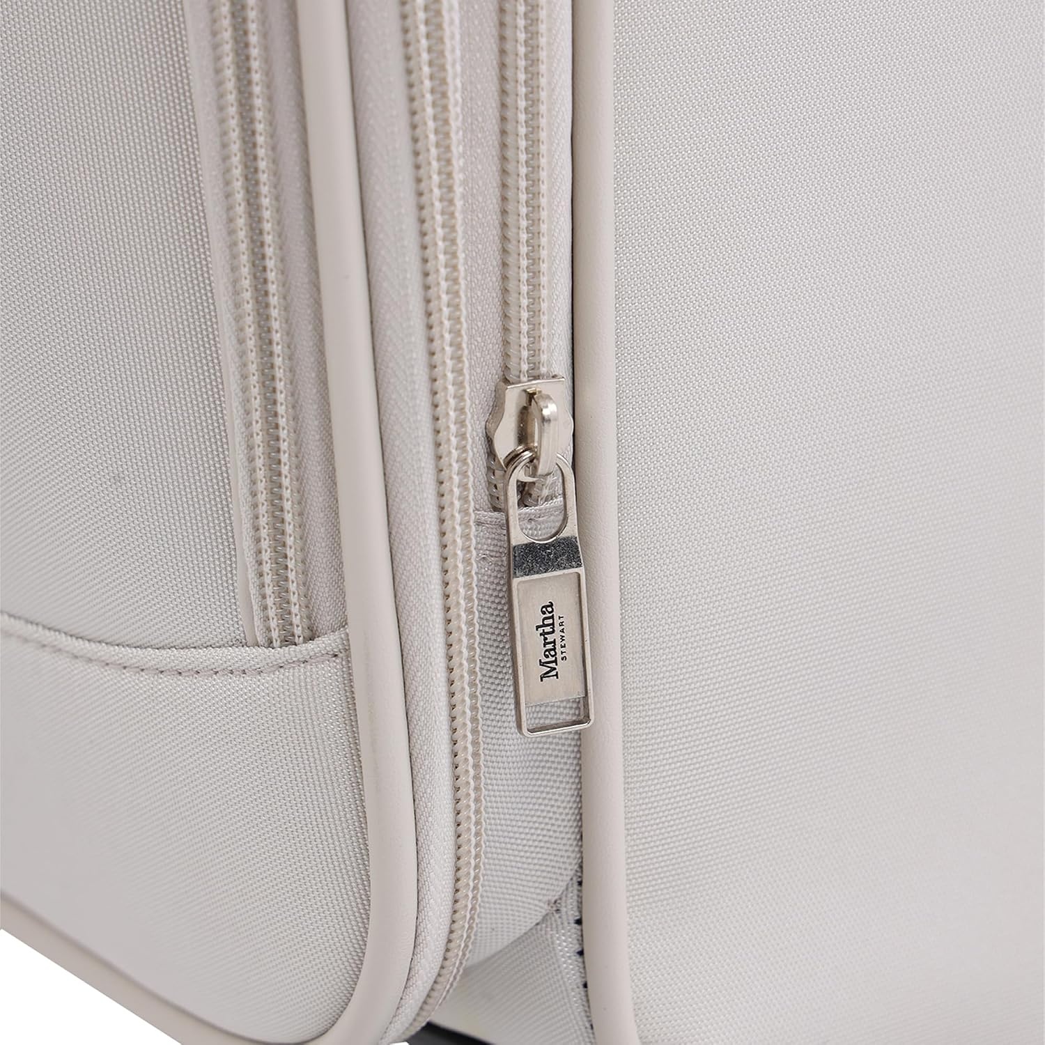 image:imageMartha Stewart Softside Checked Luggage 31 Extra Large Expandable Suitcase Large Checked Bag with Organized Interior amp 360 Spinner Wheels Light GrayLight Grey