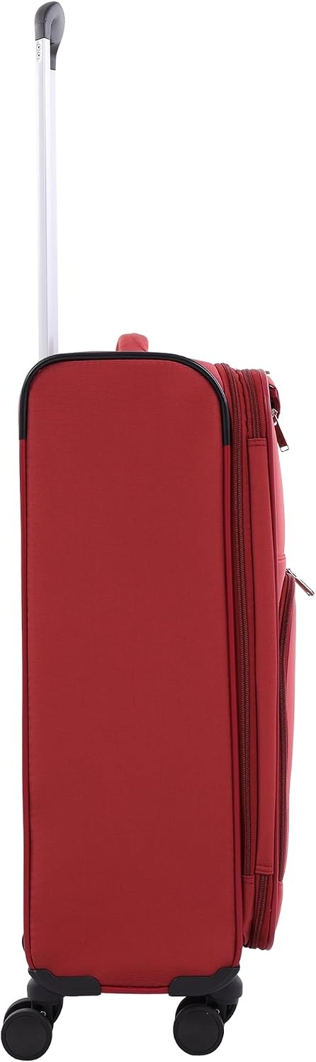 image:imageMartha Stewart Softside Checked Luggage 31 Extra Large Expandable Suitcase Large Checked Bag with Organized Interior amp 360 Spinner Wheels Light GrayTerra Cotta