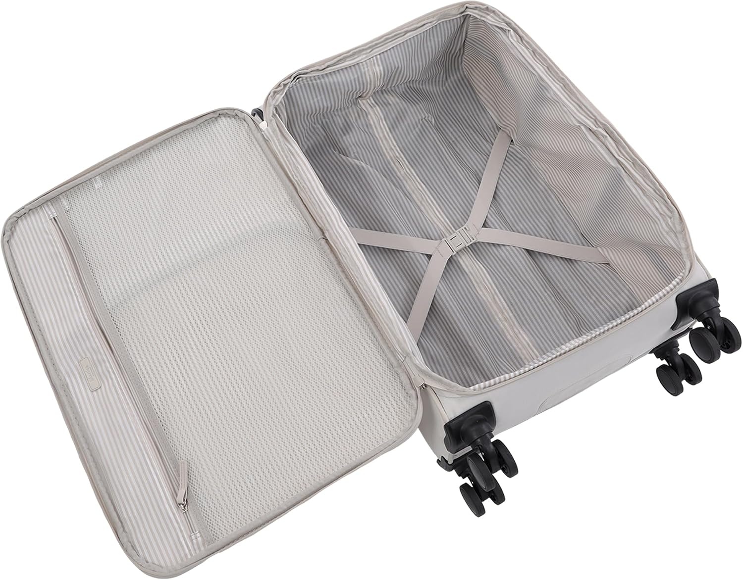 image:imageMartha Stewart Softside Checked Luggage 31 Extra Large Expandable Suitcase Large Checked Bag with Organized Interior amp 360 Spinner Wheels Light GrayLight Grey