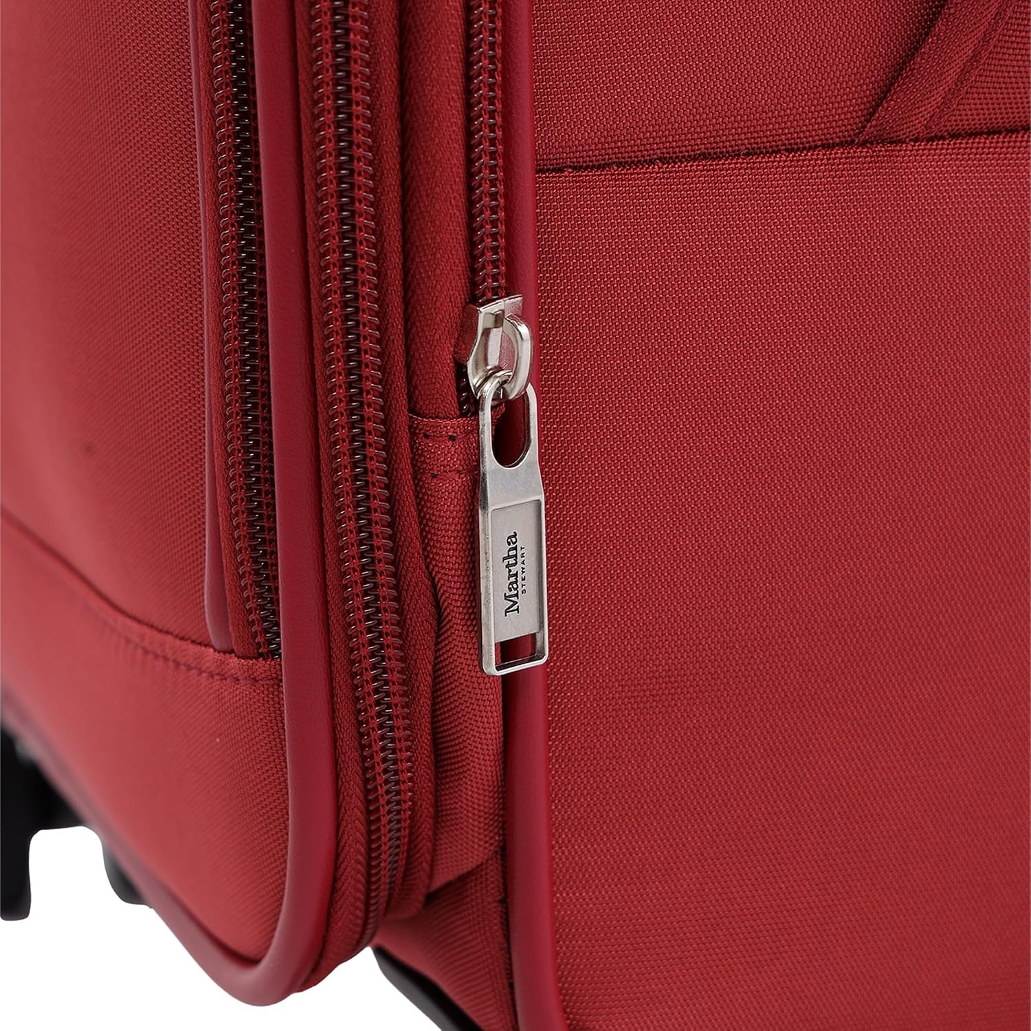 image:imageMartha Stewart Softside Checked Luggage 31 Extra Large Expandable Suitcase Large Checked Bag with Organized Interior amp 360 Spinner Wheels Light GrayTerra Cotta