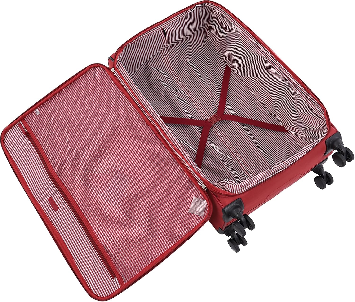 image:imageMartha Stewart Softside Checked Luggage 31 Extra Large Expandable Suitcase Large Checked Bag with Organized Interior amp 360 Spinner Wheels Light GrayTerra Cotta