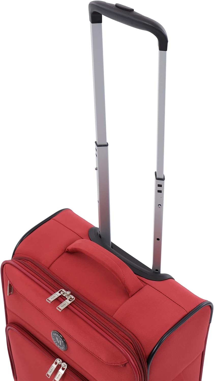 image:imageMartha Stewart Softside Checked Luggage 31 Extra Large Expandable Suitcase Large Checked Bag with Organized Interior amp 360 Spinner Wheels Light GrayTerra Cotta