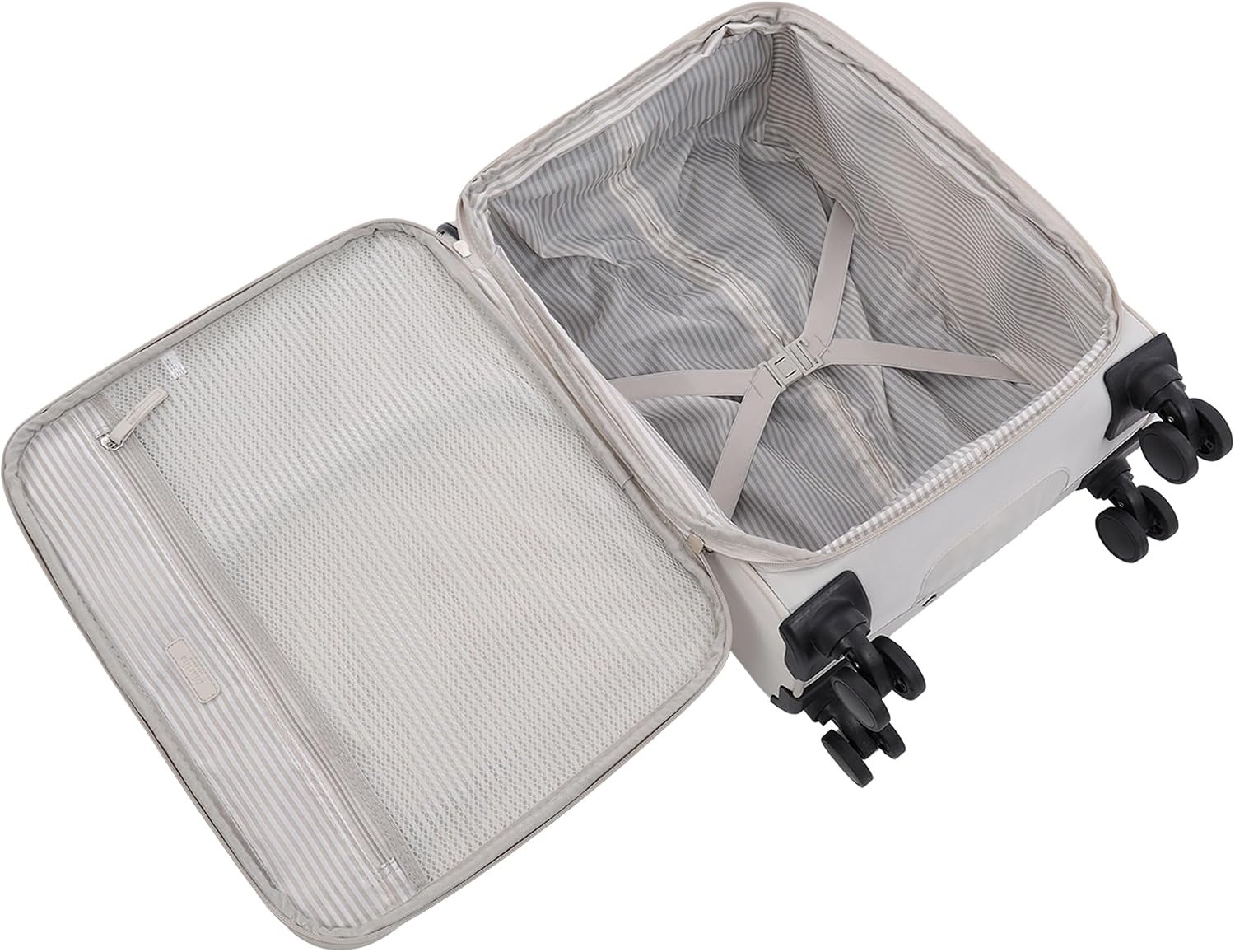image:imageMartha Stewart Softside Checked Luggage 31 Extra Large Expandable Suitcase Large Checked Bag with Organized Interior amp 360 Spinner Wheels Light GrayLight Grey