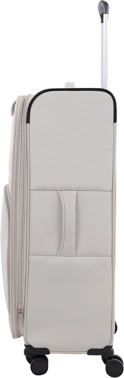 image:imageMartha Stewart Softside Checked Luggage 31 Extra Large Expandable Suitcase Large Checked Bag with Organized Interior amp 360 Spinner Wheels Light GrayLight Grey
