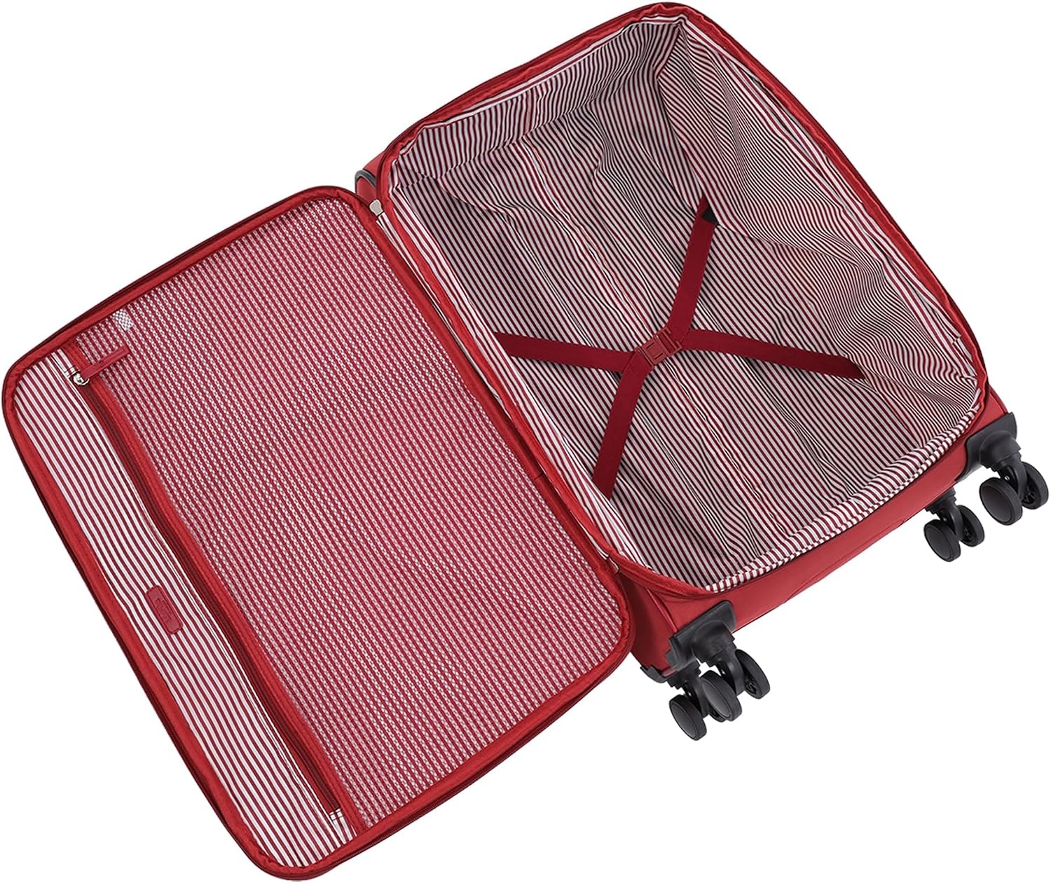 image:imageMartha Stewart Softside Checked Luggage 31 Extra Large Expandable Suitcase Large Checked Bag with Organized Interior amp 360 Spinner Wheels Light GrayTerra Cotta