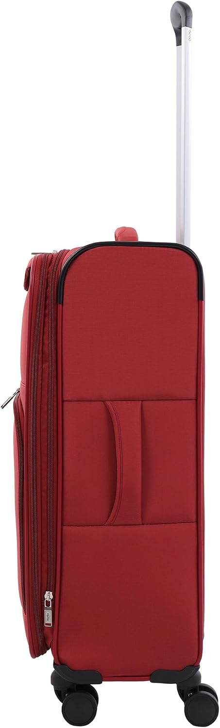 image:imageMartha Stewart Softside Checked Luggage 31 Extra Large Expandable Suitcase Large Checked Bag with Organized Interior amp 360 Spinner Wheels Light GrayTerra Cotta