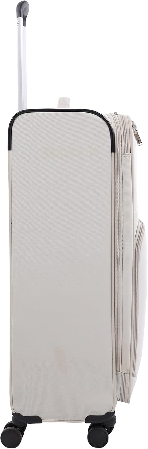 image:imageMartha Stewart Softside Checked Luggage 31 Extra Large Expandable Suitcase Large Checked Bag with Organized Interior amp 360 Spinner Wheels Light GrayLight Grey
