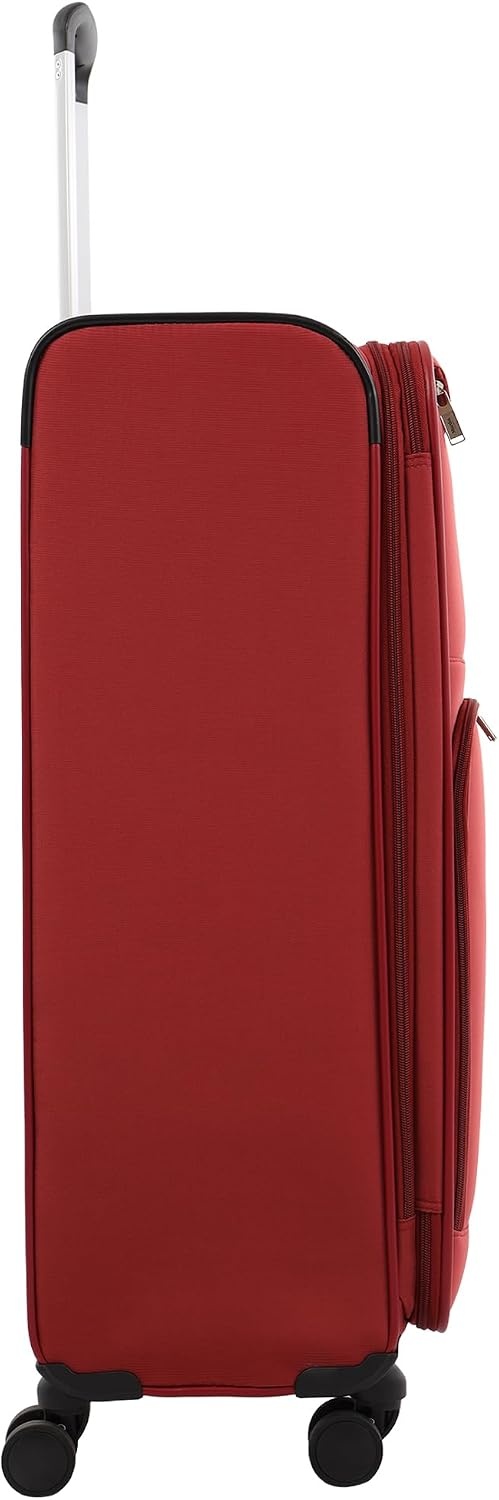 image:imageMartha Stewart Softside Checked Luggage 31 Extra Large Expandable Suitcase Large Checked Bag with Organized Interior amp 360 Spinner Wheels Light GrayTerra Cotta