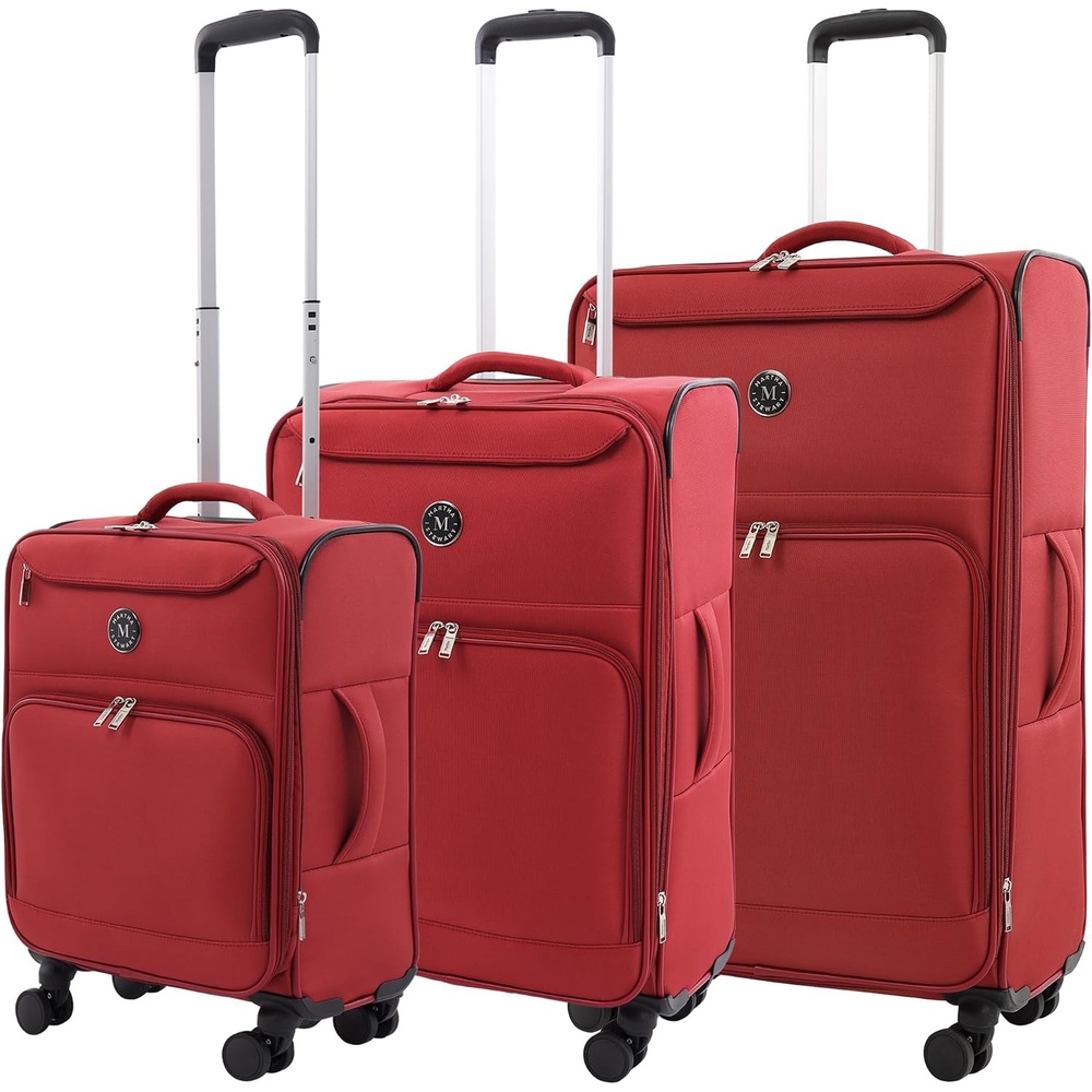 image:imageMartha Stewart Softside Checked Luggage 31 Extra Large Expandable Suitcase Large Checked Bag with Organized Interior amp 360 Spinner Wheels Light GrayTerra Cotta