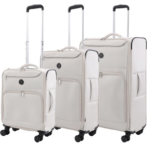 Martha Stewart Softside Checked Luggage | 31″ Extra Large Expandable Suitcase | Large Checked Bag with Organized Interior & 360° Spinner Wheels | Light Gray(Light Grey)