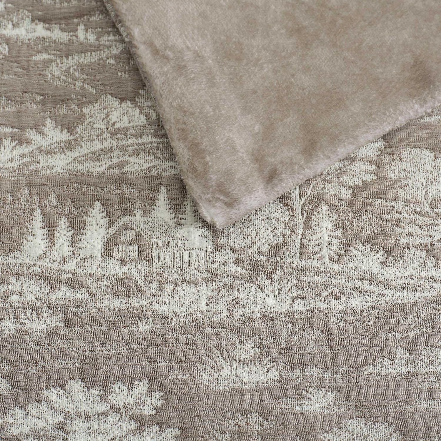 image:imageMartha Stewart Reversible Plush Throw Blanket for Bed or Couch 50x70Farmhouse Toile Brown