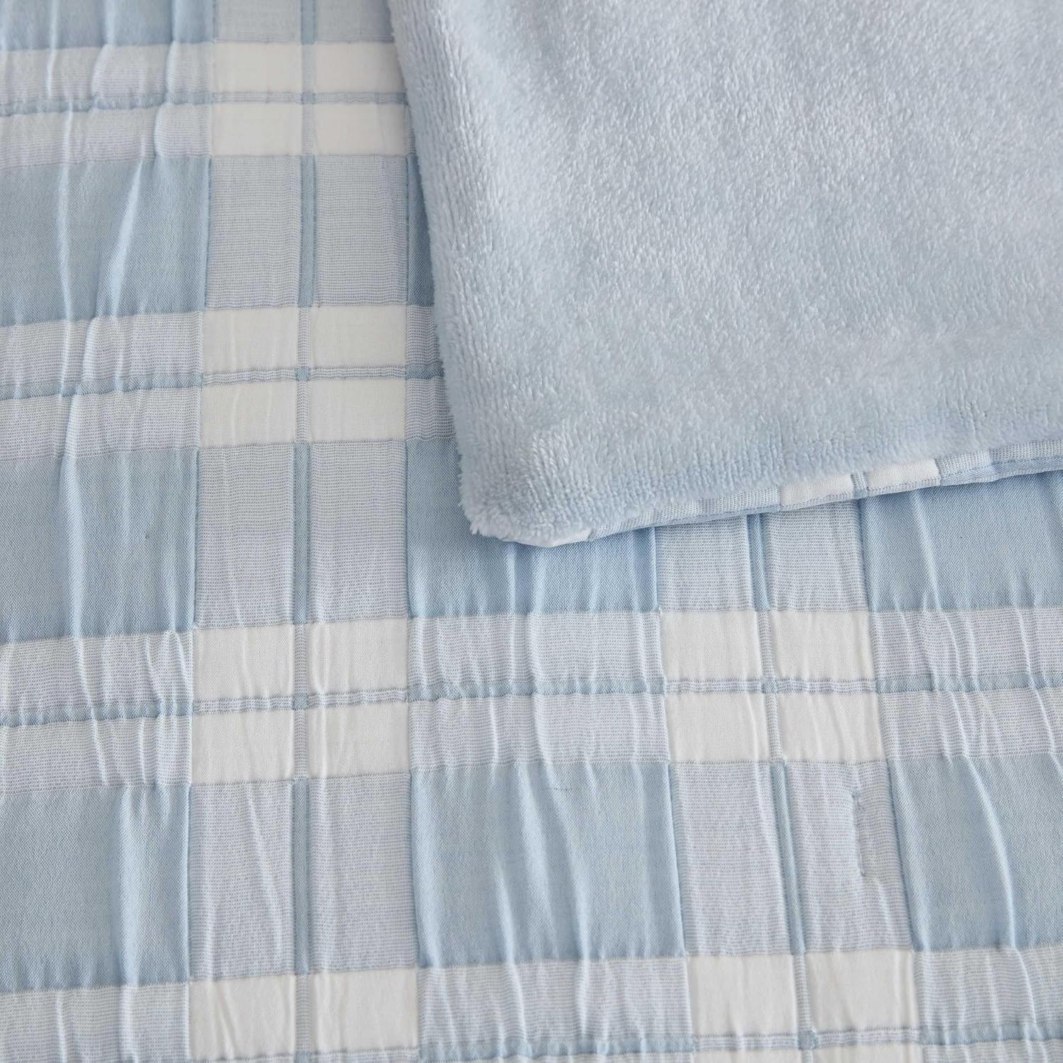 image:imageMartha Stewart Reversible Plush Throw Blanket for Bed or Couch 50x70Rory Plaid Blue