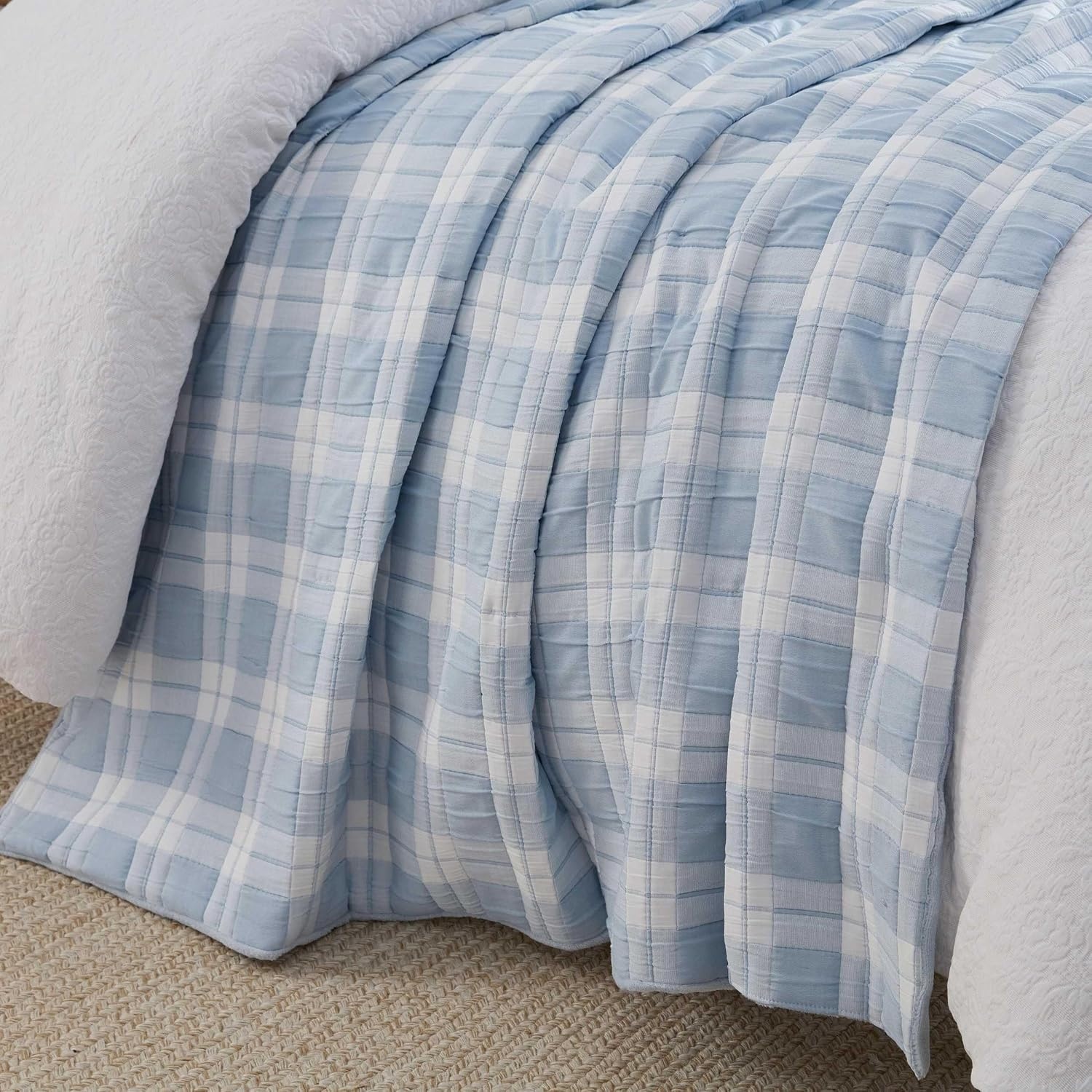 image:imageMartha Stewart Reversible Plush Throw Blanket for Bed or Couch 50x70Rory Plaid Blue