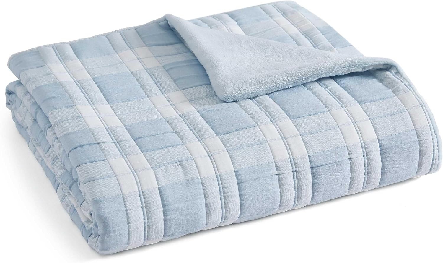 image:imageMartha Stewart Reversible Plush Throw Blanket for Bed or Couch 50x70Rory Plaid Blue