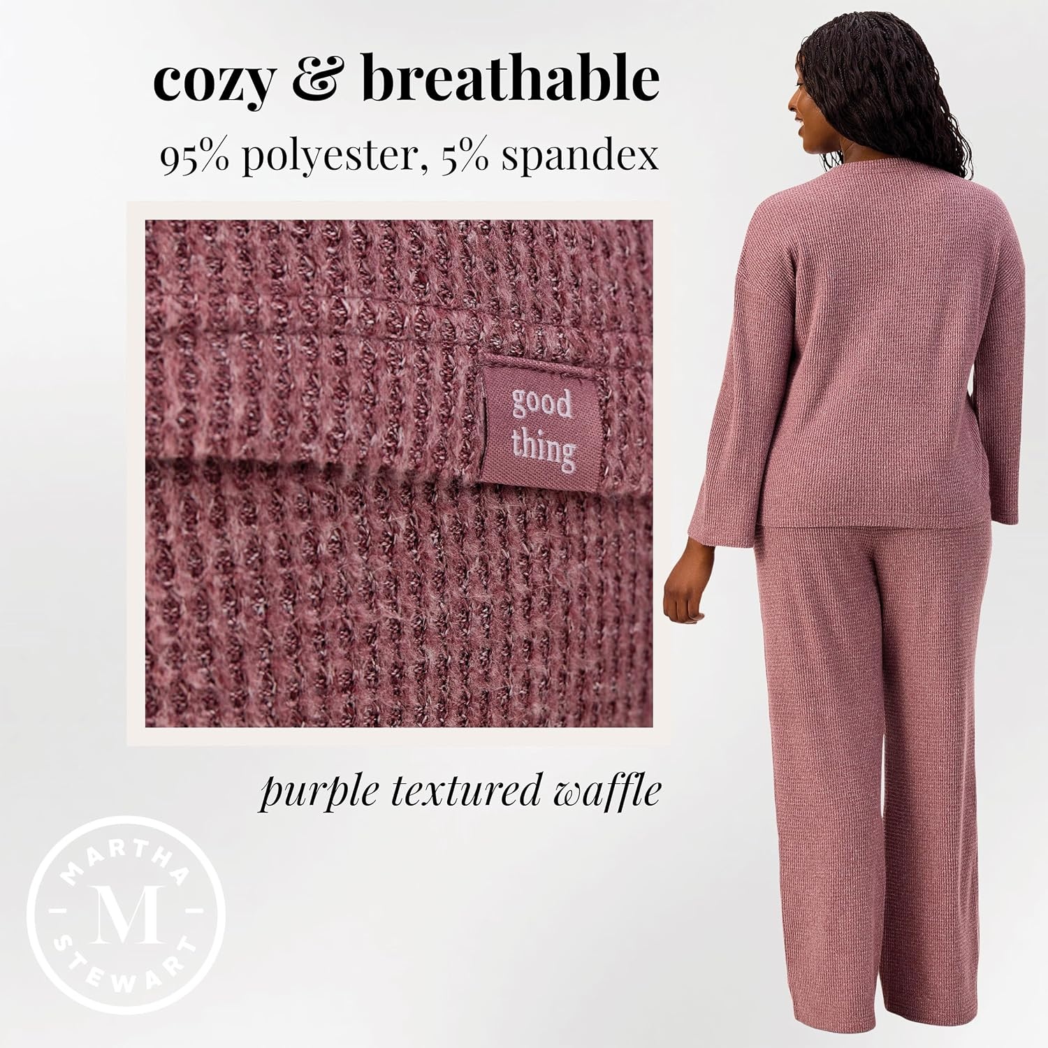 image:imageMartha Stewart Pajamas Womens 2 Piece PJ Sets Soft Luxury Loungewear for Home or GiftDusk Melange