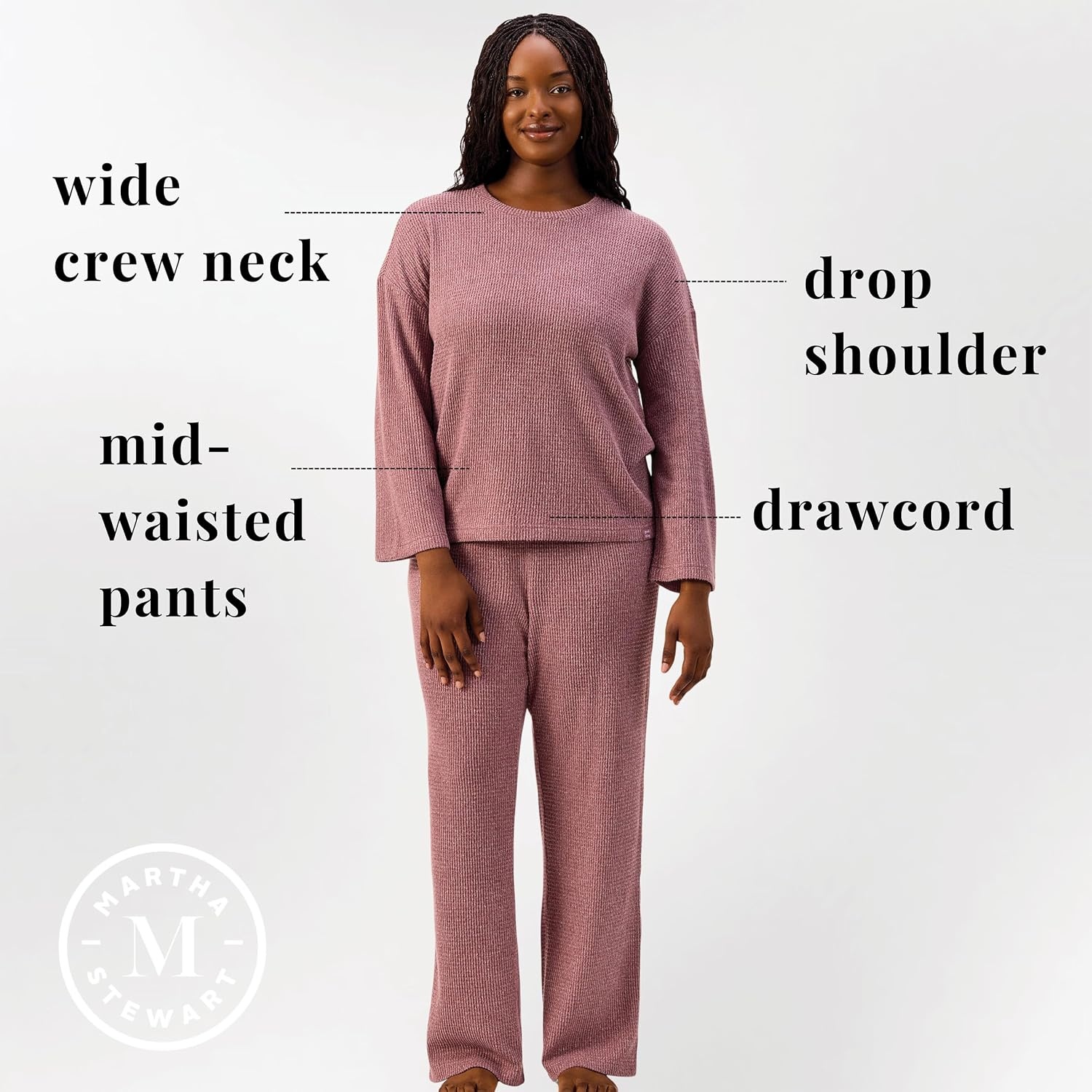 image:imageMartha Stewart Pajamas Womens 2 Piece PJ Sets Soft Luxury Loungewear for Home or GiftDusk Melange
