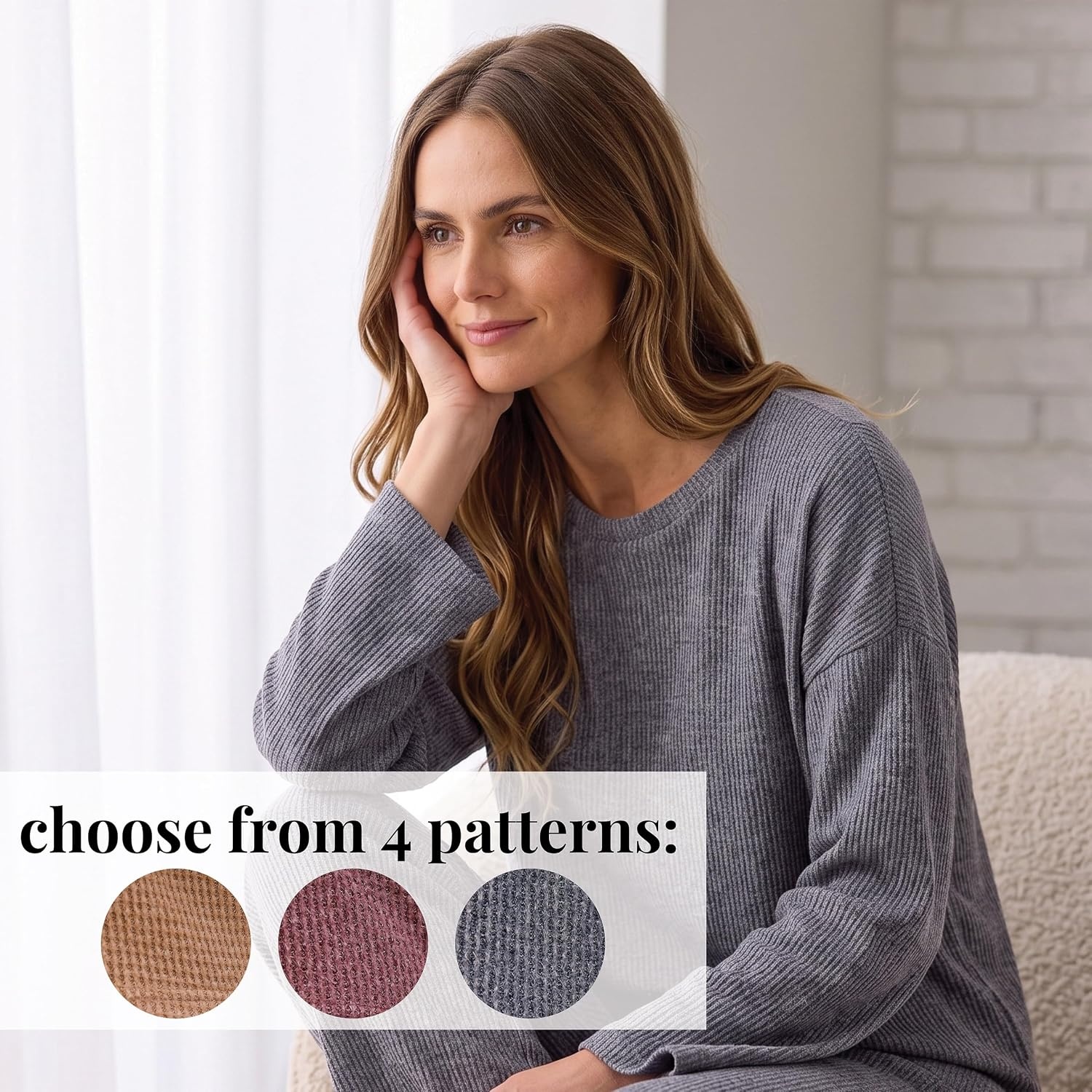 image:imageMartha Stewart Pajamas Womens 2 Piece PJ Sets Soft Luxury Loungewear for Home or GiftGrey Melange