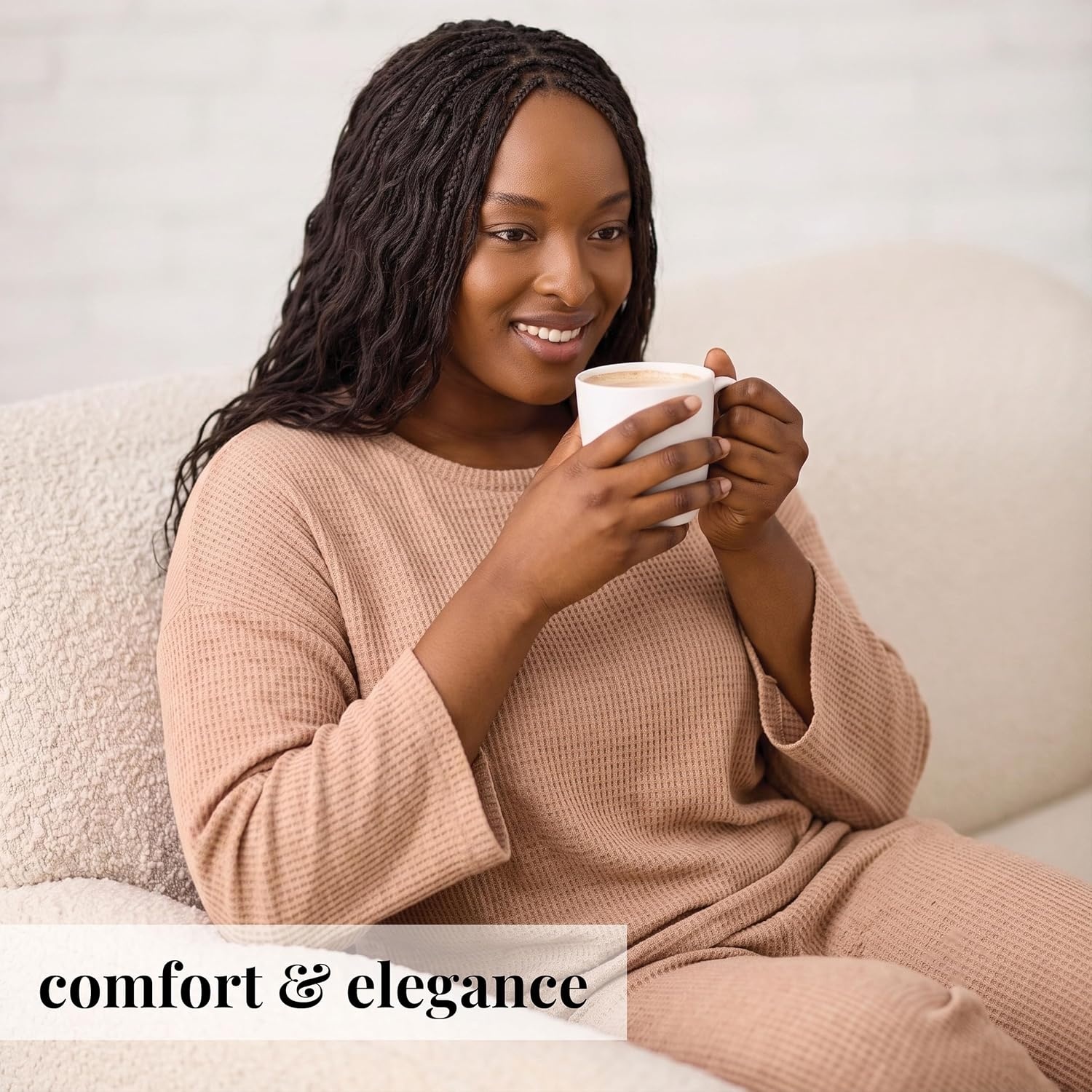 image:imageMartha Stewart Pajamas Womens 2 Piece PJ Sets Soft Luxury Loungewear for Home or GiftTan Melange