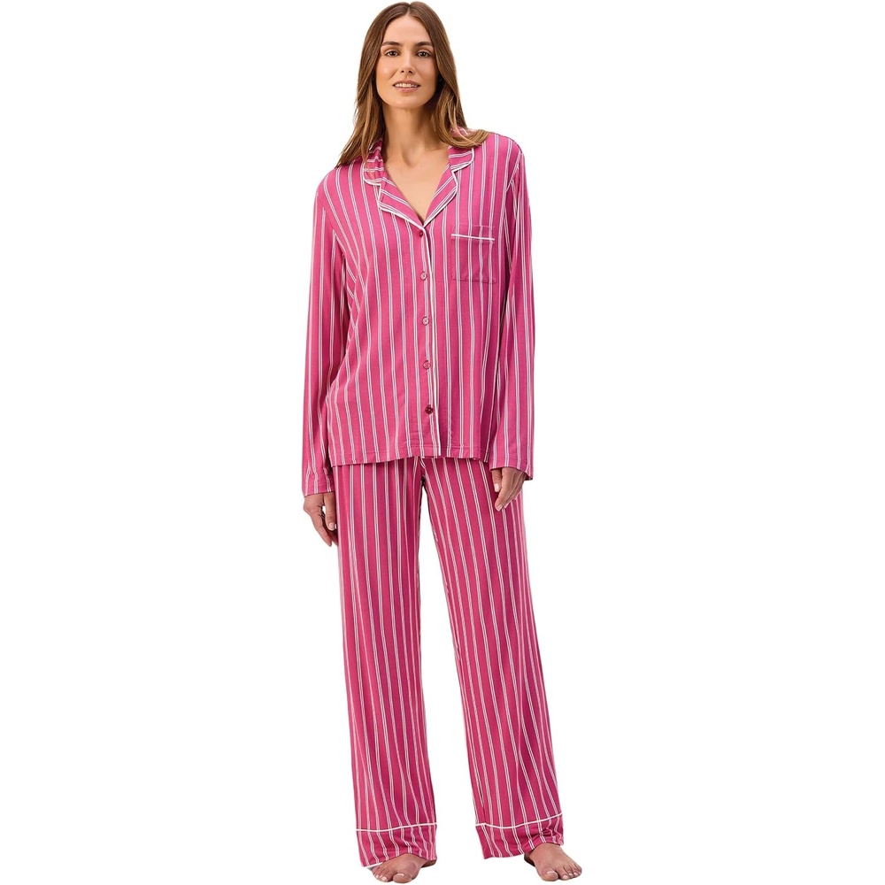 image:imageMartha Stewart Pajamas Womens 2 Piece PJ Sets Soft Luxury Loungewear for Home or GiftRed Plum Stripe