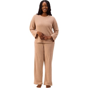 Martha Stewart Pajamas | Women’s 2 Piece PJ Sets | Soft, Luxury Loungewear for Home or Gift(Tan Melange)
