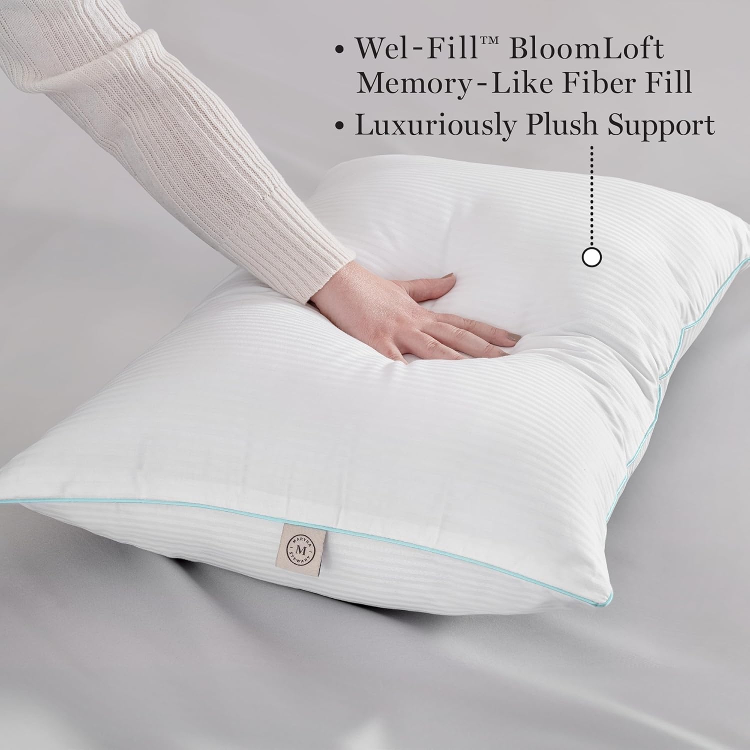 image:imageMartha Stewart Down Alternative Pillow StomachBackSide StdQueen 2PkWhite