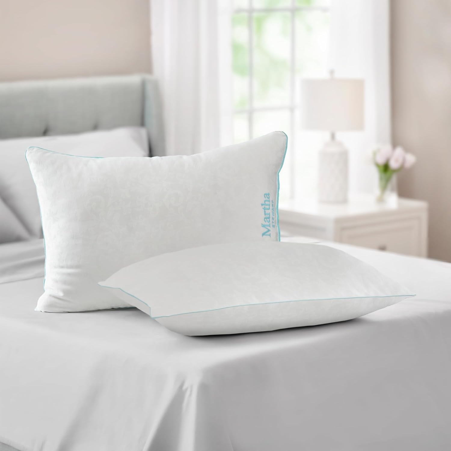 image:imageMartha Stewart Down Alternative Pillow StomachBackSide StdQueen 2PkWhite