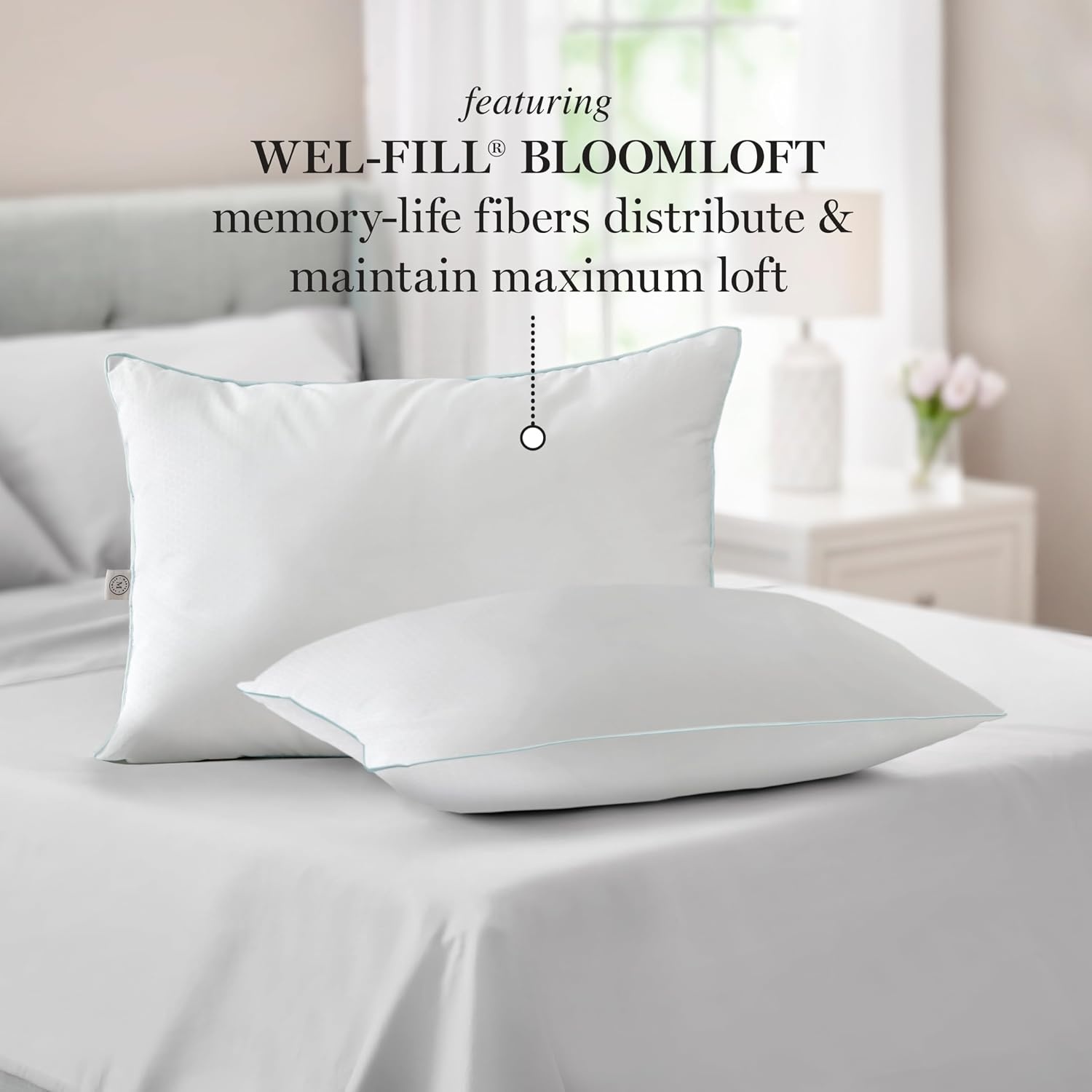 image:imageMartha Stewart Down Alternative Pillow StomachBackSide StdQueen 2PkWhite