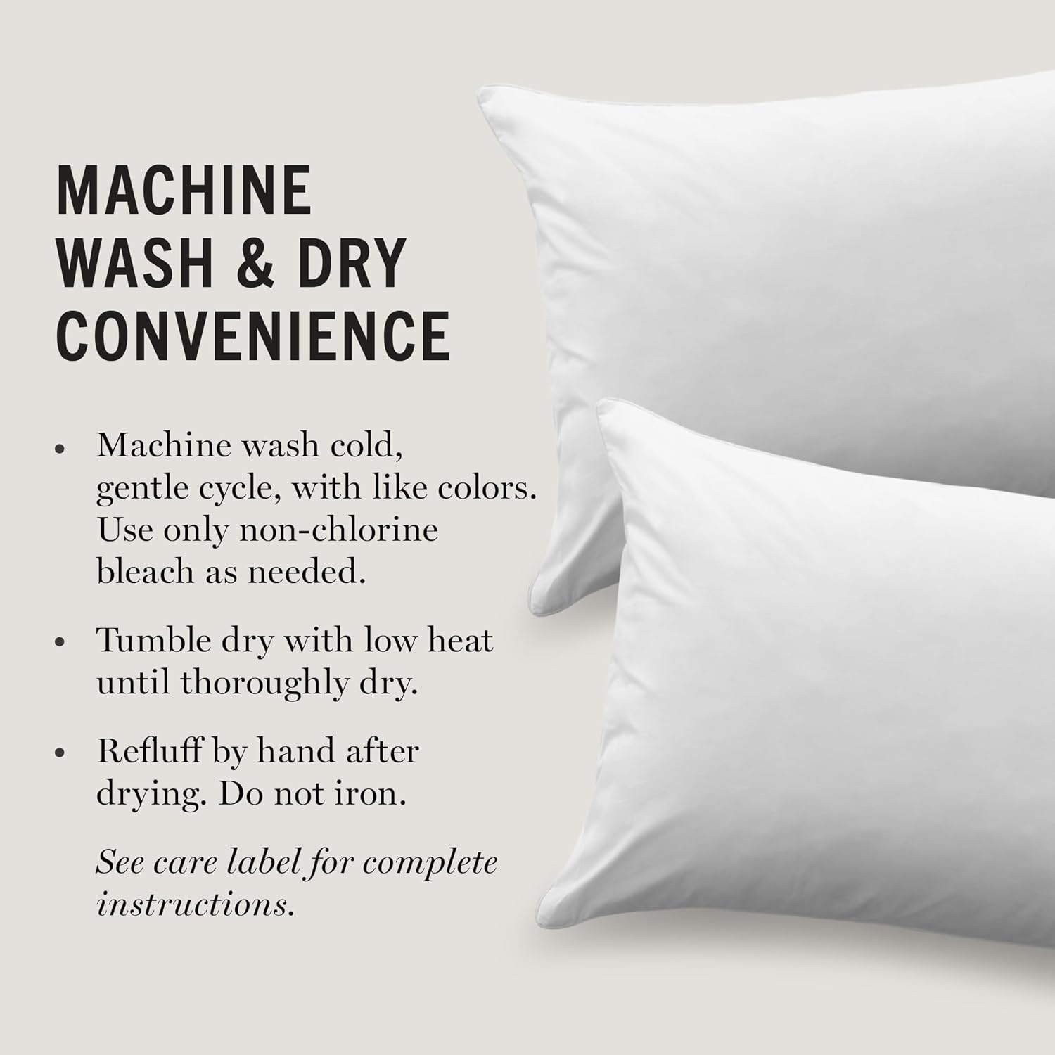 image:imageMartha Stewart Down Alternative Pillow StomachBackSide StdQueen 2PkWhite