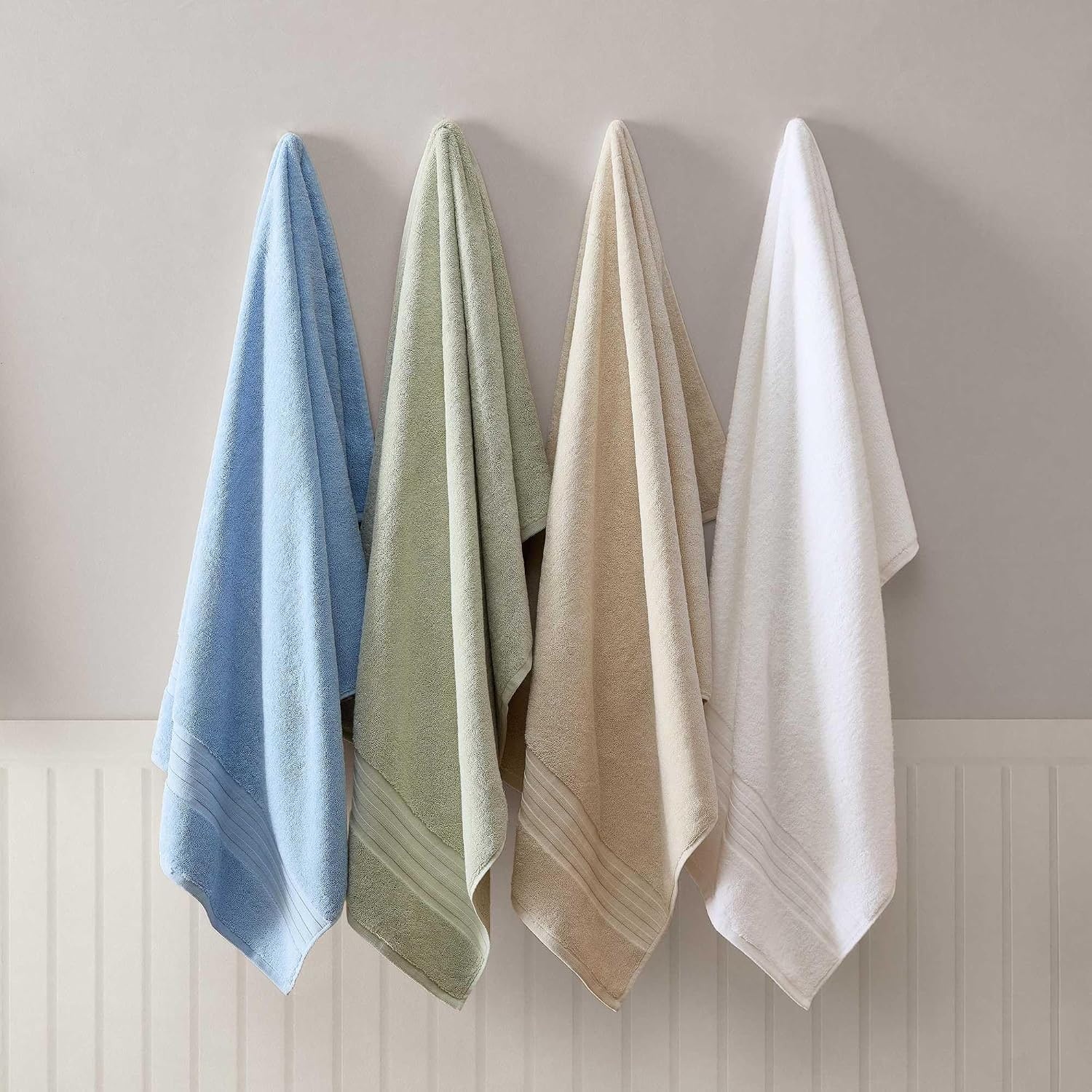 image:imageMartha Stewart Soft Cotton Washcloth Hand amp Bath Towel Set 6 PackSkyland Manor Beige