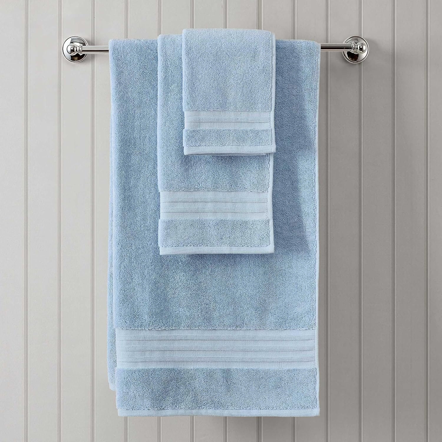 image:imageMartha Stewart Soft Cotton Washcloth Hand amp Bath Towel Set 6 PackSkyland Manor Blue