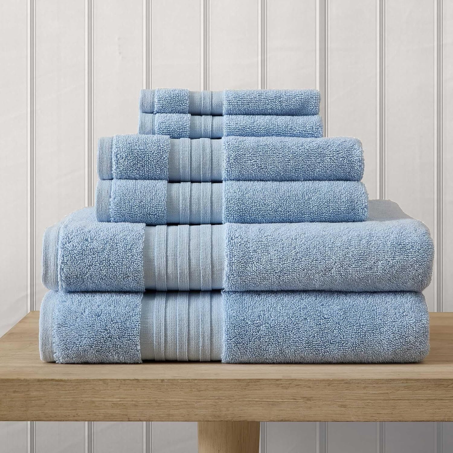 image:imageMartha Stewart Soft Cotton Washcloth Hand amp Bath Towel Set 6 PackSkyland Manor Blue
