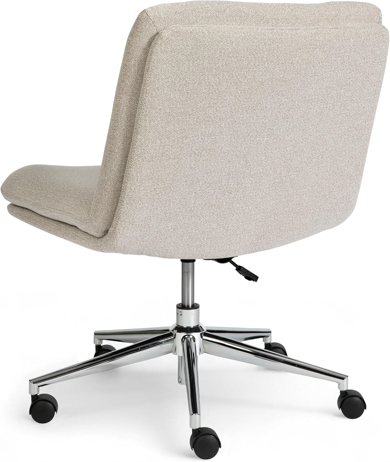 image:imageMartha Stewart Eloise Upholstered Office Chair OffWhiteGrey White FabricPolished Nickel Frame