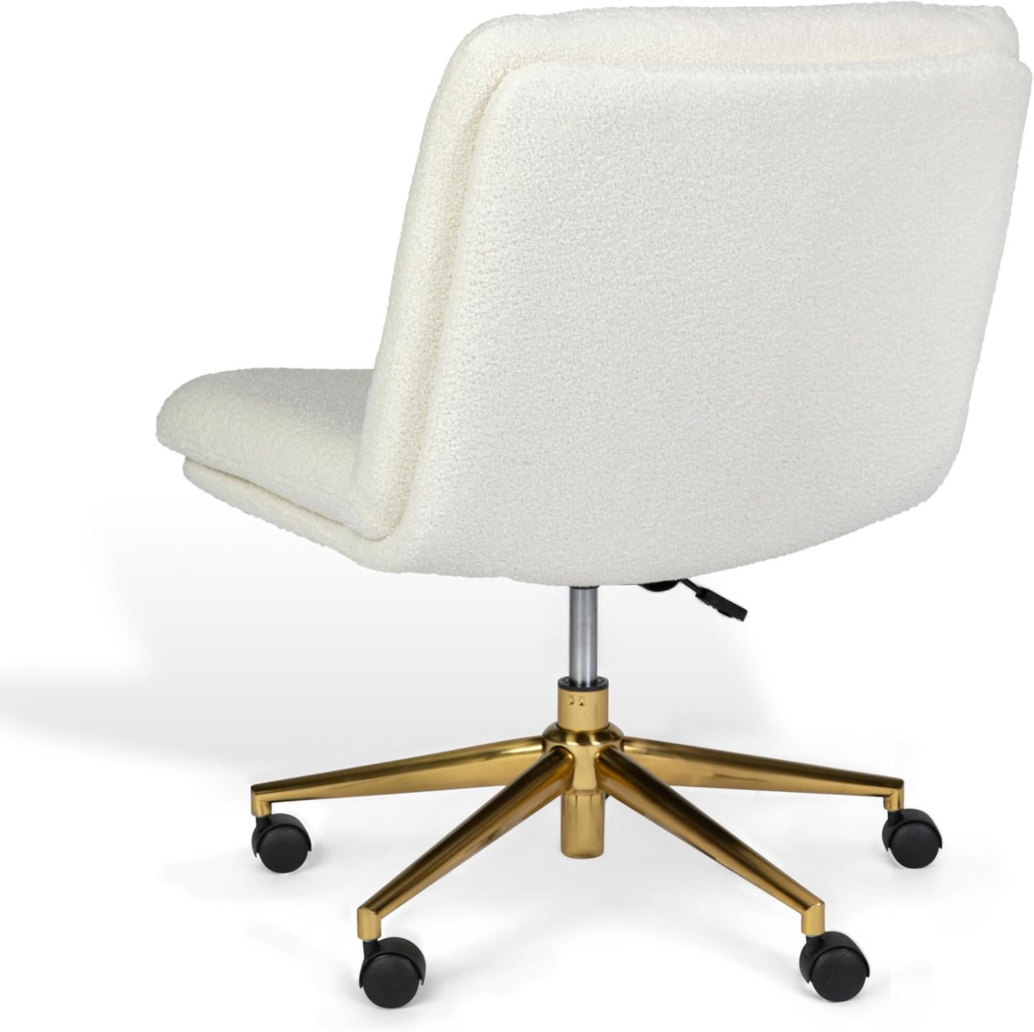 image:imageMartha Stewart Eloise Upholstered Office Chair OffWhiteWhite BouclePolished Brass Frame