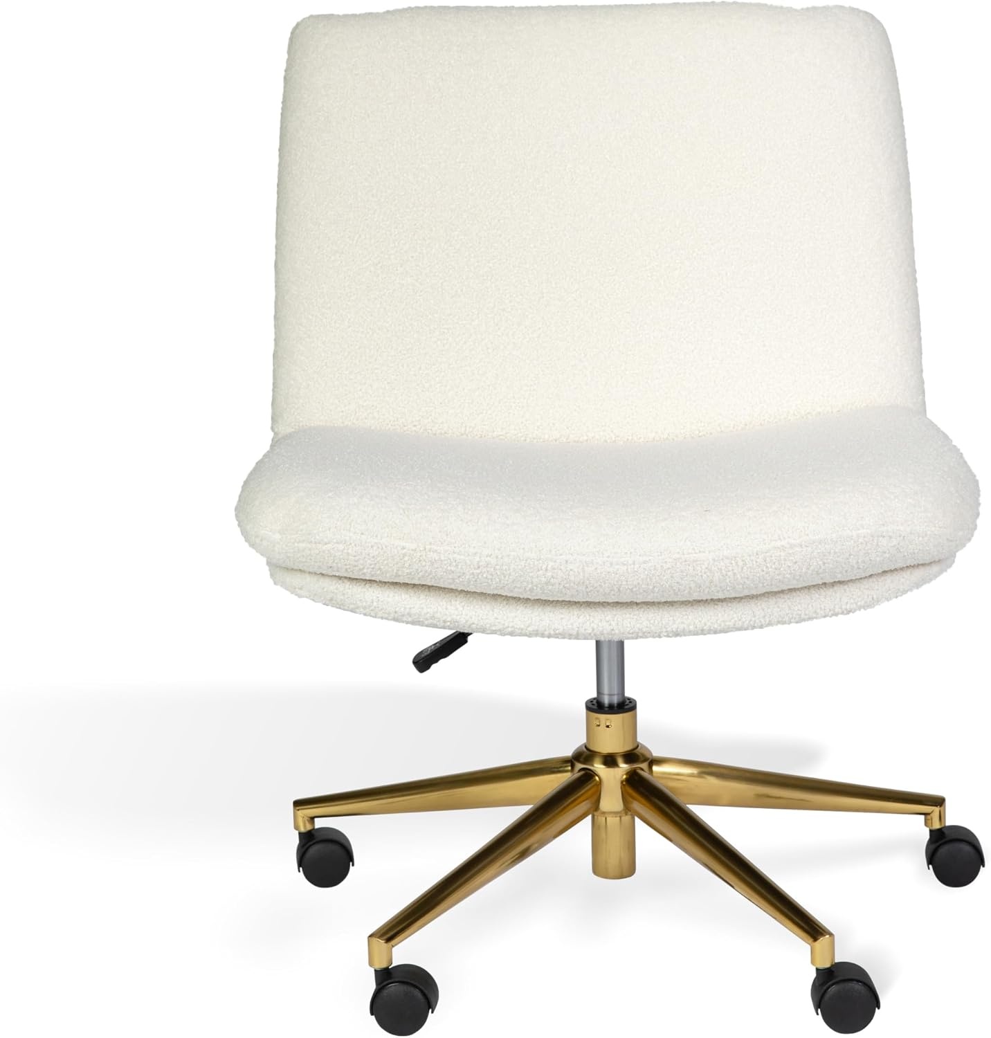 image:imageMartha Stewart Eloise Upholstered Office Chair OffWhiteWhite BouclePolished Brass Frame