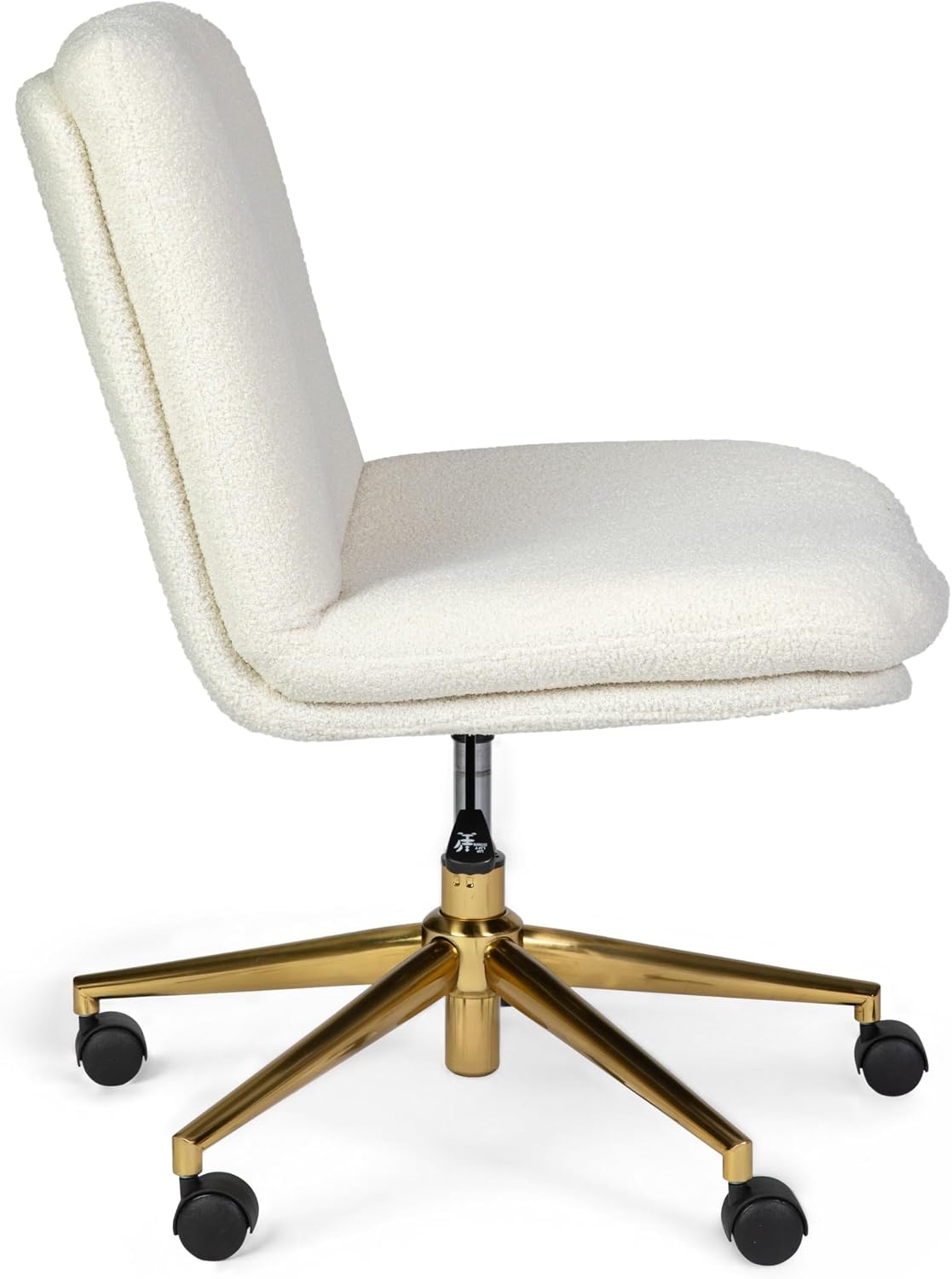 image:imageMartha Stewart Eloise Upholstered Office Chair OffWhiteWhite BouclePolished Brass Frame