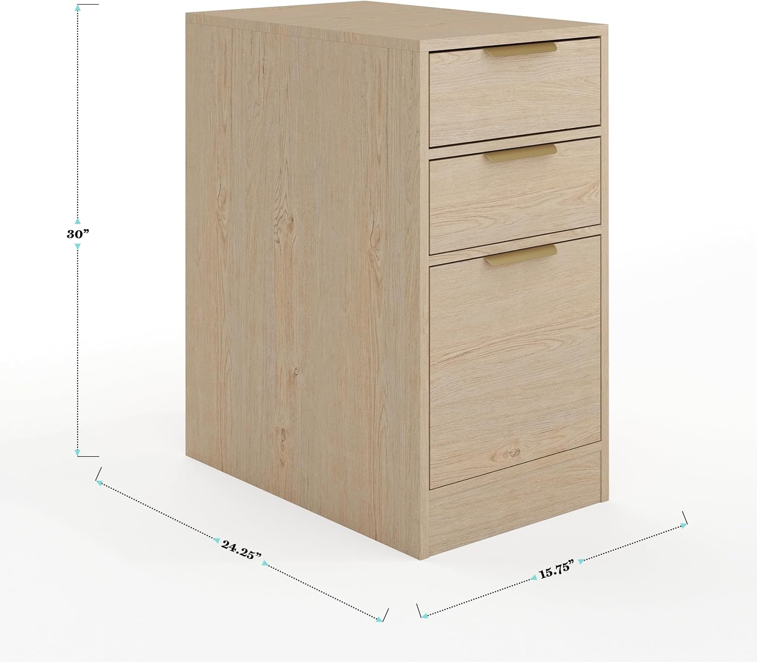 image:imageMartha Stewart Kayden Modular Desk with File Cabinet BlackLight Natural