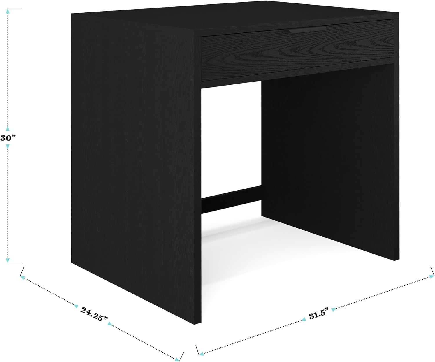 image:imageMartha Stewart Kayden Modular SingleDrawer Desk Light NaturalBlack FrameOil Rubbed Bronzed Hardware