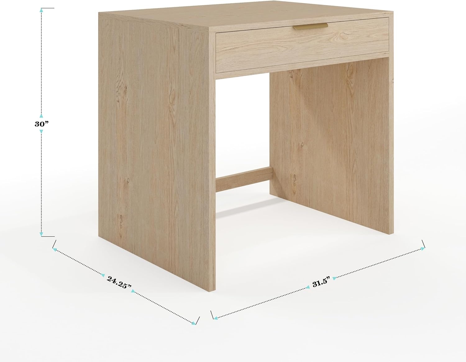 image:imageMartha Stewart Kayden Modular SingleDrawer Desk Light NaturalLight Natural FrameBrushed Gold Hardware