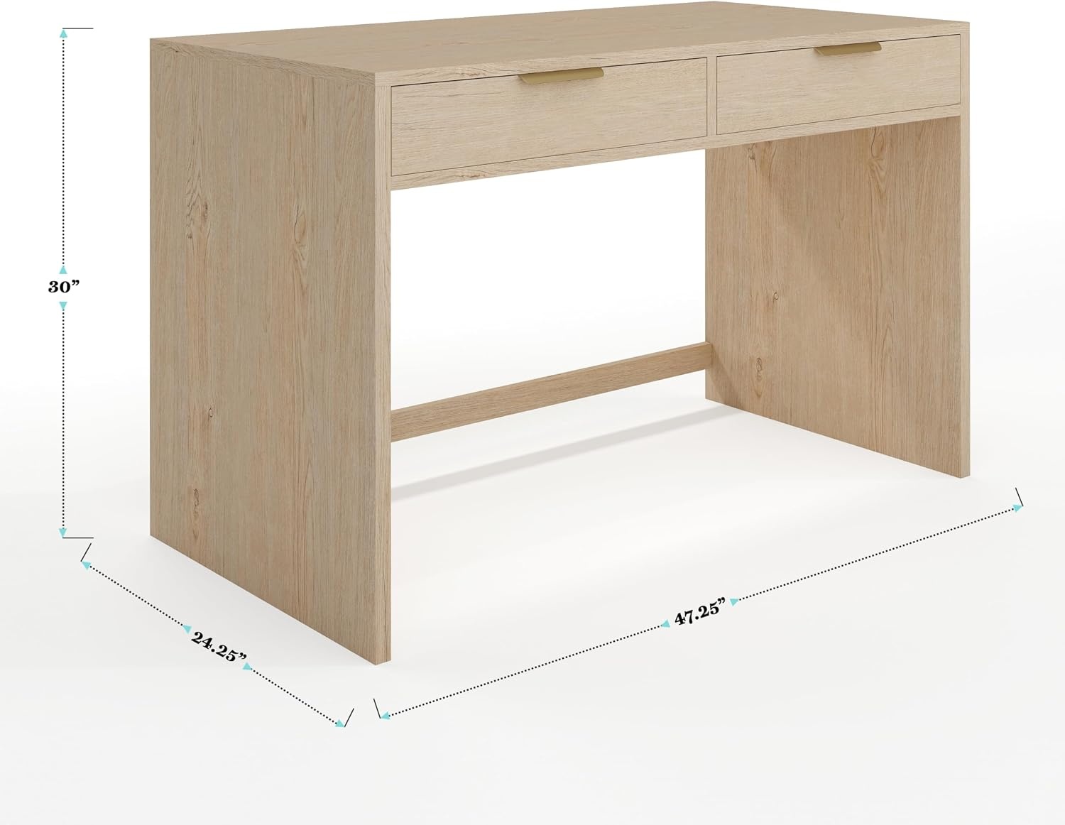 image:imageMartha Stewart Kayden Modular SingleDrawer Desk Light NaturalLight Natural FrameBrushed Gold Hardware