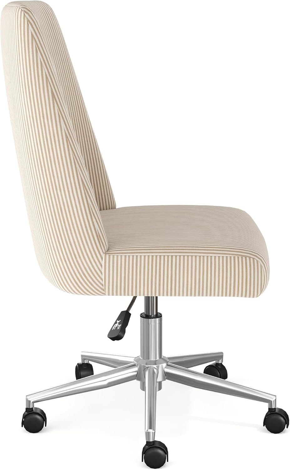 image:imageMartha Stewart Maeve Upholstered Office Chair Beige StripeBeige Stripe FabricPolished Nickel Frame